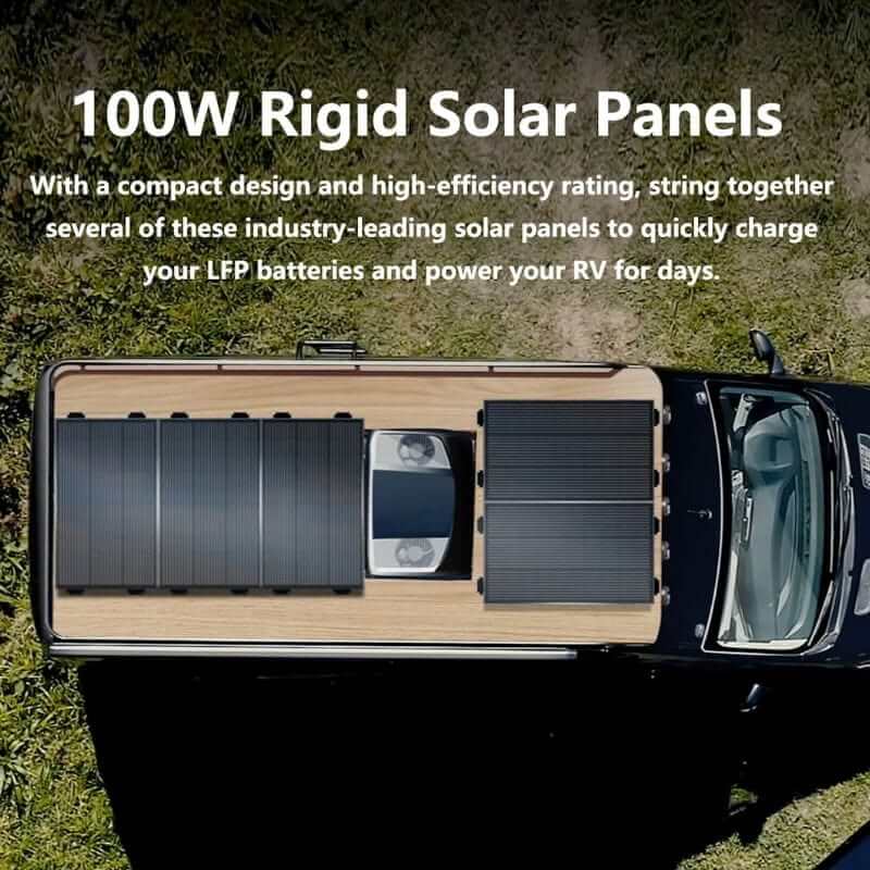 EcoFlow 2x 100W Rigid Solar Panels, 200W Total, High Efficiency, Durable Design | ZMS331