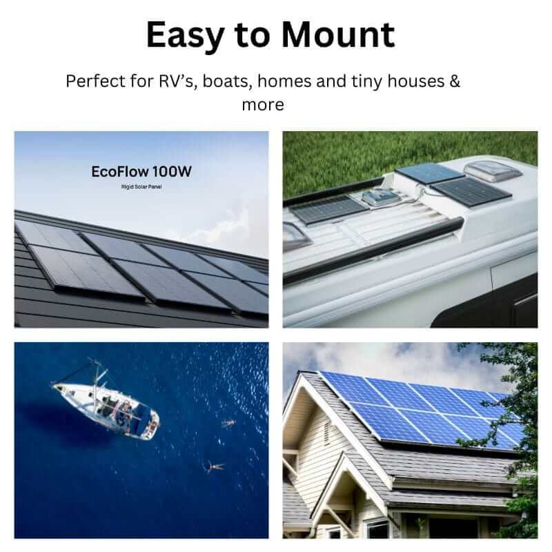 EcoFlow 2x 100W Rigid Solar Panels, 200W Total, High Efficiency, Durable Design | ZMS331