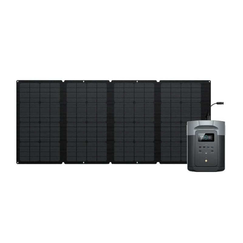 EcoFlow DELTA 2 Max Solar Generator Kit with 2048Wh Capacity, 2400W Output, Includes 160W Solar Panel | D2M-US-160W