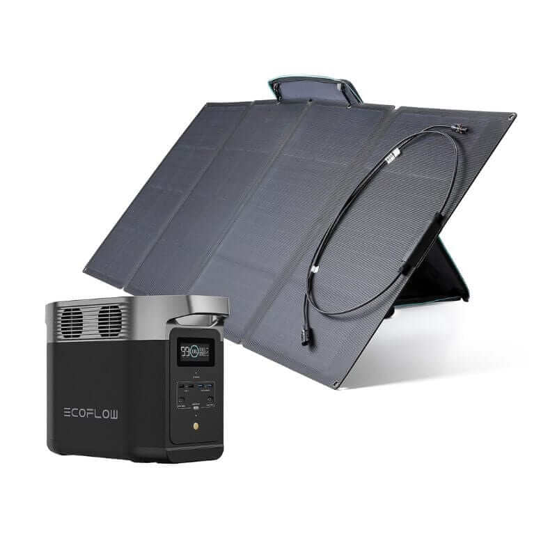 EcoFlow DELTA 2 Portable Power Station Bundle, 1024Wh Capacity, 1800W Output, Includes 160W Solar Panel | DELTA2-160W
