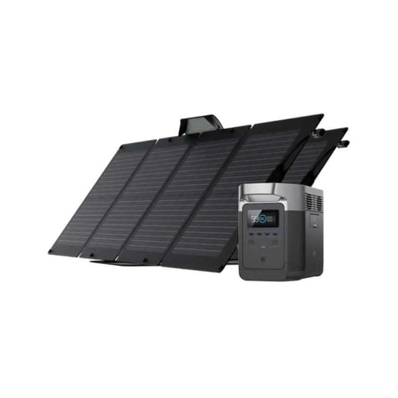 EcoFlow DELTA 2 Portable Power Station Bundle, 1024Wh Capacity, 1800W Output, Includes 2 x 110W Solar Panels | DELTA2-110W2