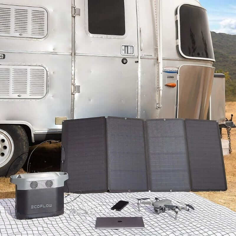 EcoFlow DELTA 2 Portable Power Station Bundle, 1024Wh Capacity, 1800W Output, Includes 2 x 160W Solar Panels | DELTA2-160W2
