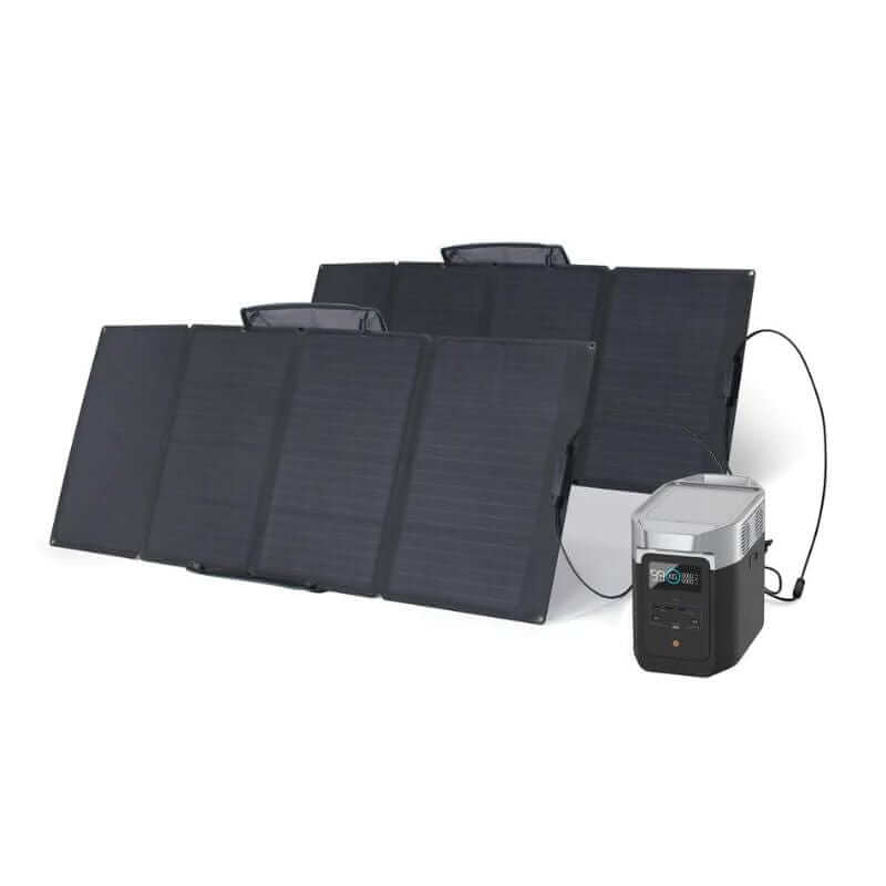EcoFlow DELTA 2 Portable Power Station Bundle, 1024Wh Capacity, 1800W Output, Includes 2 x 160W Solar Panels | DELTA2-160W2