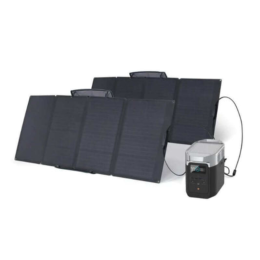 EcoFlow DELTA 2 Portable Power Station Bundle, 1024Wh Capacity, 1800W Output, Includes 2 x 160W Solar Panels | DELTA2-160W2