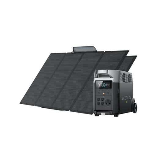 EcoFlow DELTA Pro Solar Generator Kit with 3.6kWh Capacity, 3600W Output, Includes 2 x 400W Solar Panels | DELTAPro-400W2-US