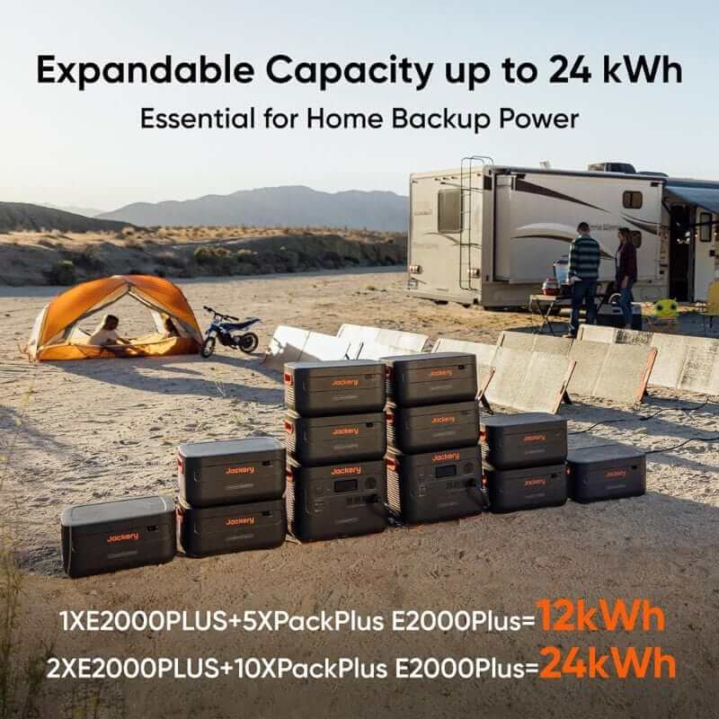 Jackery Explorer 2000 Plus + x2 Expansion Batteries, 6126Wh Capacity | 50-2020-USC1A2
