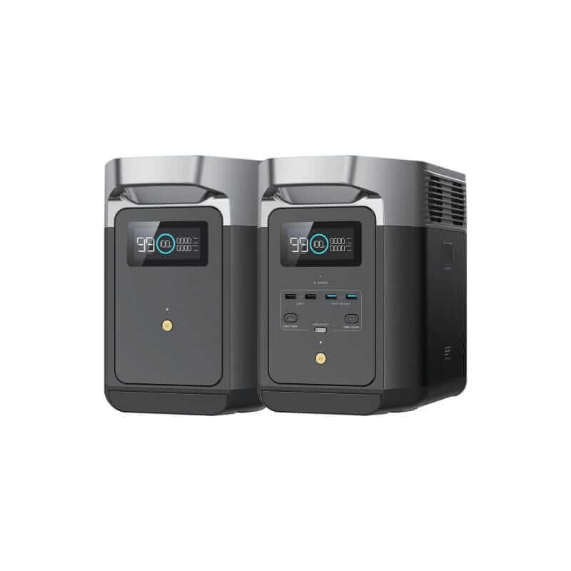 EcoFlow DELTA 2 + Smart Extra Battery Bundle with 2048Wh Capacity, 1800W Output, Expandable Home Backup Solution | DELTA2-DELTA2EB