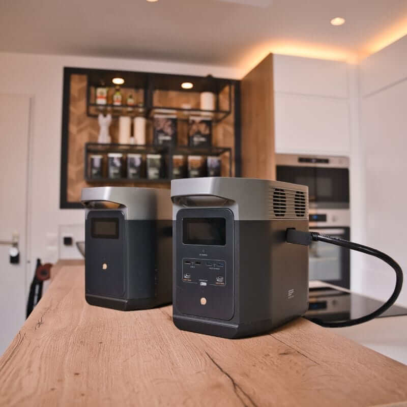 EcoFlow DELTA 2 + Smart Extra Battery Bundle with 2048Wh Capacity, 1800W Output, Expandable Home Backup Solution | DELTA2-DELTA2EB