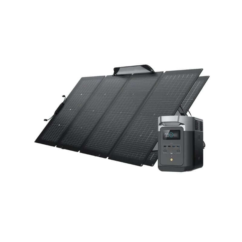 EcoFlow DELTA Pro Solar Generator with 3600Wh Capacity, 3600W Output, Includes 2x 220W Solar Panels | DELTA2-220W2