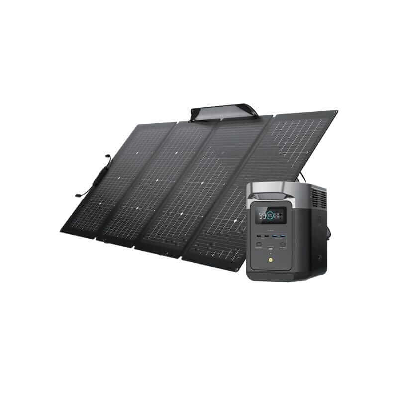 EcoFlow DELTA 2 Solar Generator Kit with 1024Wh Capacity, 1800W Output, Includes 220W Bifacial Solar Panel | DELTA2-220W