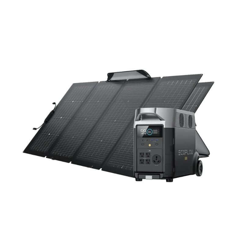 EcEcoFlow DELTA Pro Solar Generator with 3600Wh Capacity, 3600W Output, Includes 2x 220W Bifacial Solar Panels | TMR500-2MS430-US
