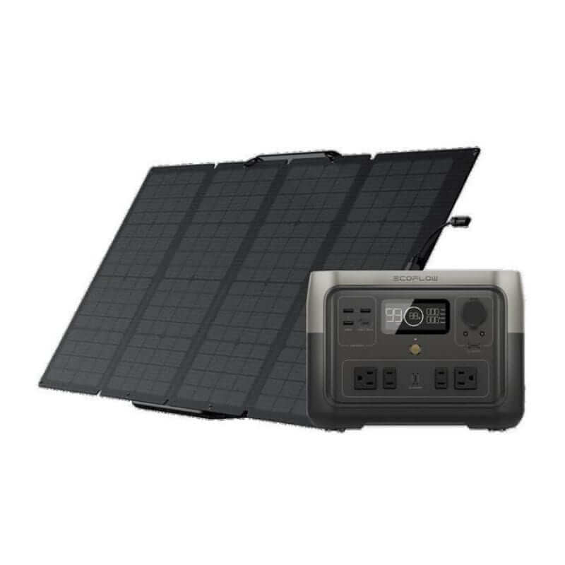 EcoFlow RIVER 2 Max Solar Generator Kit with 512Wh Capacity, 500W Output, Includes 160W Portable Solar Panel | RIVER2MAX-160-1-US