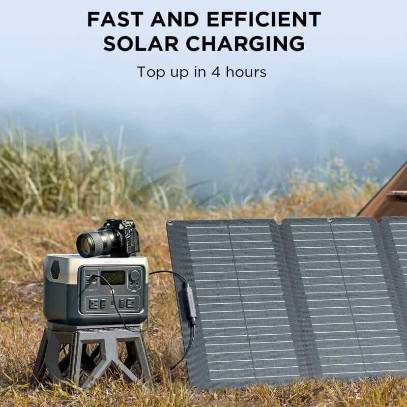 EcoFlow RIVER 2 Max Solar Generator Kit with 512Wh Capacity, 500W Output, Includes 160W Portable Solar Panel | RIVER2MAX-160-1-US