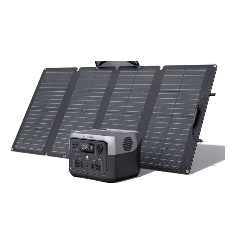 EcoFlow RIVER 2 Max Solar Generator Kit with 512Wh Capacity, 500W Output, Includes 160W Portable Solar Panel | RIVER2MAX-160-1-US