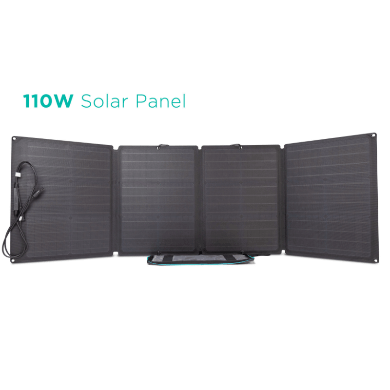 EcoFlow RIVER Pro Solar Generator Kit with 110W Solar Panel, 720Wh Capacity, 600W Output, Expandable Storage | RIVERPROAMSP111