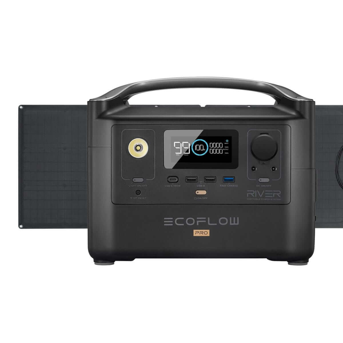 EcoFlow RIVER Pro Portable Power Station & 160W Solar Panel, 720Wh Capacity, 600W Output, Expandable Storage | RIVERAMPROSP161
