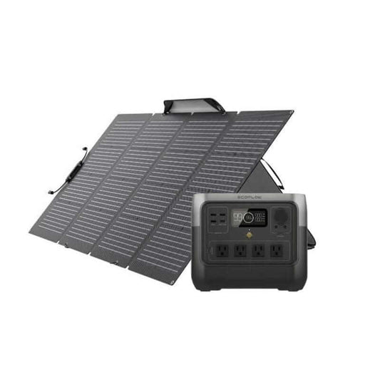 EcoFlow RIVER 2 Pro Solar Generator, 768Wh Capacity, 800W Output, Includes 220W Bifacial Solar Panel | RIVER2PRO-220-1-US