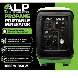 ALP Generators Propane Generator ALP 1000 Watt Portable Propane Generator EPA and CARB Compliant w/ Parallel Capability Orange/Black ALPG-OB