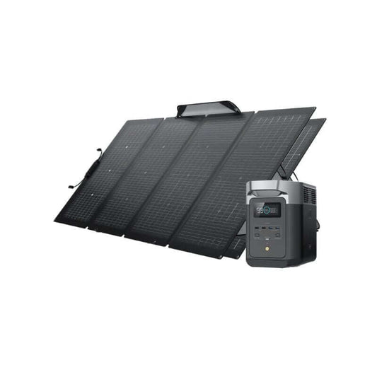 EcoFlow DELTA Pro Solar Generator with 3600Wh Capacity, 3600W Output, Includes 2x 220W Solar Panels | DELTA2-220W2