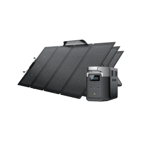 EcoFlow Solar Generator EcoFlow DELTA Max 2000 Solar Generator Kit with 3x 220W Bifacial Solar Panel TMR310-3MS430-US