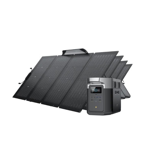 EcoFlow Solar Generator EcoFlow DELTA Max 2000 Solar Generator Kit with 4x 220W Bifacial Solar Panel TMR310-4MS430-US