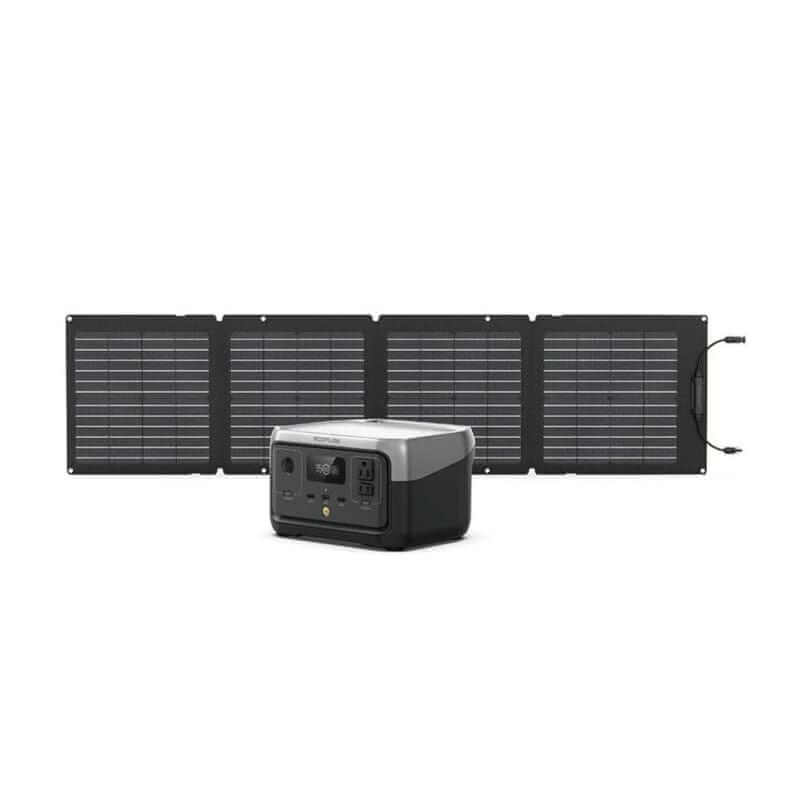 EcoFlow RIVER 2 Solar Generator with 256Wh Capacity, 300W Output, Includes 110W Portable Solar Panel | RIVER2-110-1-US