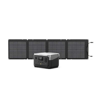 EcoFlow RIVER 2 Solar Generator with 256Wh Capacity, 300W Output, Includes 110W Portable Solar Panel | RIVER2-110-1-US