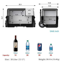 Load image into Gallery viewer, LiONCooler Solar Cooler LiONCooler Portable Solar Fridge Freezer 32 Quart (30L) HY-X30A