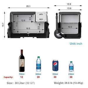 LiONCooler Solar Cooler LiONCooler Portable Solar Fridge Freezer 32 Quart (30L) HY-X30A