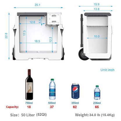 LiONCooler Solar Cooler LiONCooler Portable Solar Fridge/Freezer+90W Solar Panel HY-COMBO-X50A+90W