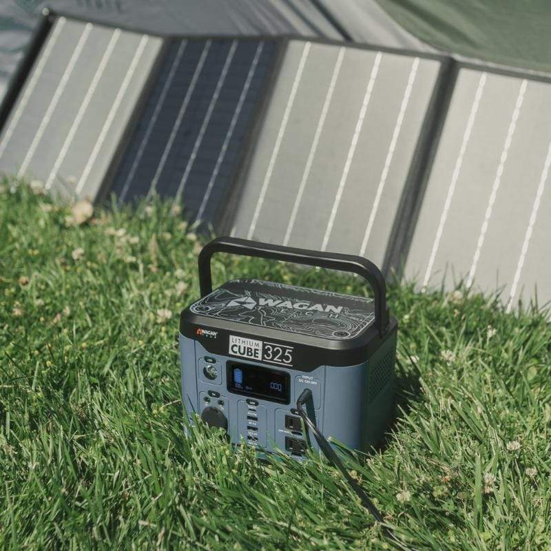 Wagan Solar Generator Wagan Lithium Cube 325 Portable Power Station +60W Solar Panel EL8832-2