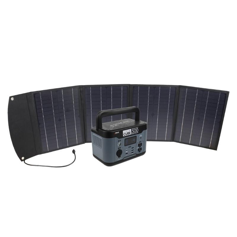 Wagan Solar Generator Wagan Lithium Cube 500 Solar Portable Power Station Solar Combo EL8834-2