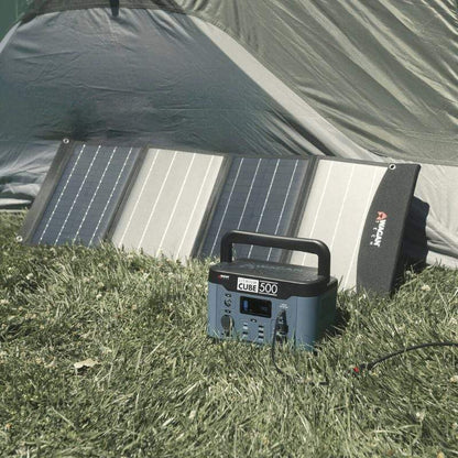 Wagan Solar Generator Wagan Lithium Cube 500 Solar Portable Power Station Solar Combo EL8834-2